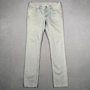 AllSaints Jeans Mens 30x31 Gray Cigarette Skinny 5 Pocket Denim Button Fly Logo